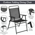 thumbnail image 6 of Outdoor Folding Patio Chairs Set of 4, Portable Outdoor Folding Chairs for Outside, Lawn, Garden and Porch with Metal Frame, Armrests, Stackable, Foldable and Portable Design, Black, 6 of 9