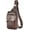 Dark Brown, variant on BULLCAPTAIN Men's Leather Samll Crossbody Backpack Sling Chest Bag for Hiking Travel