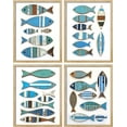 thumbnail image 2 of PixonSign Framed Wall Art Coastal Charm Wooden Fish Illustrations Posters, Set of 4 Rustic Nautical Fine Art Multicolor Boho Canvas Prints for Bedroom, Living Room, Office - 11"x14" Natural, 2 of 5