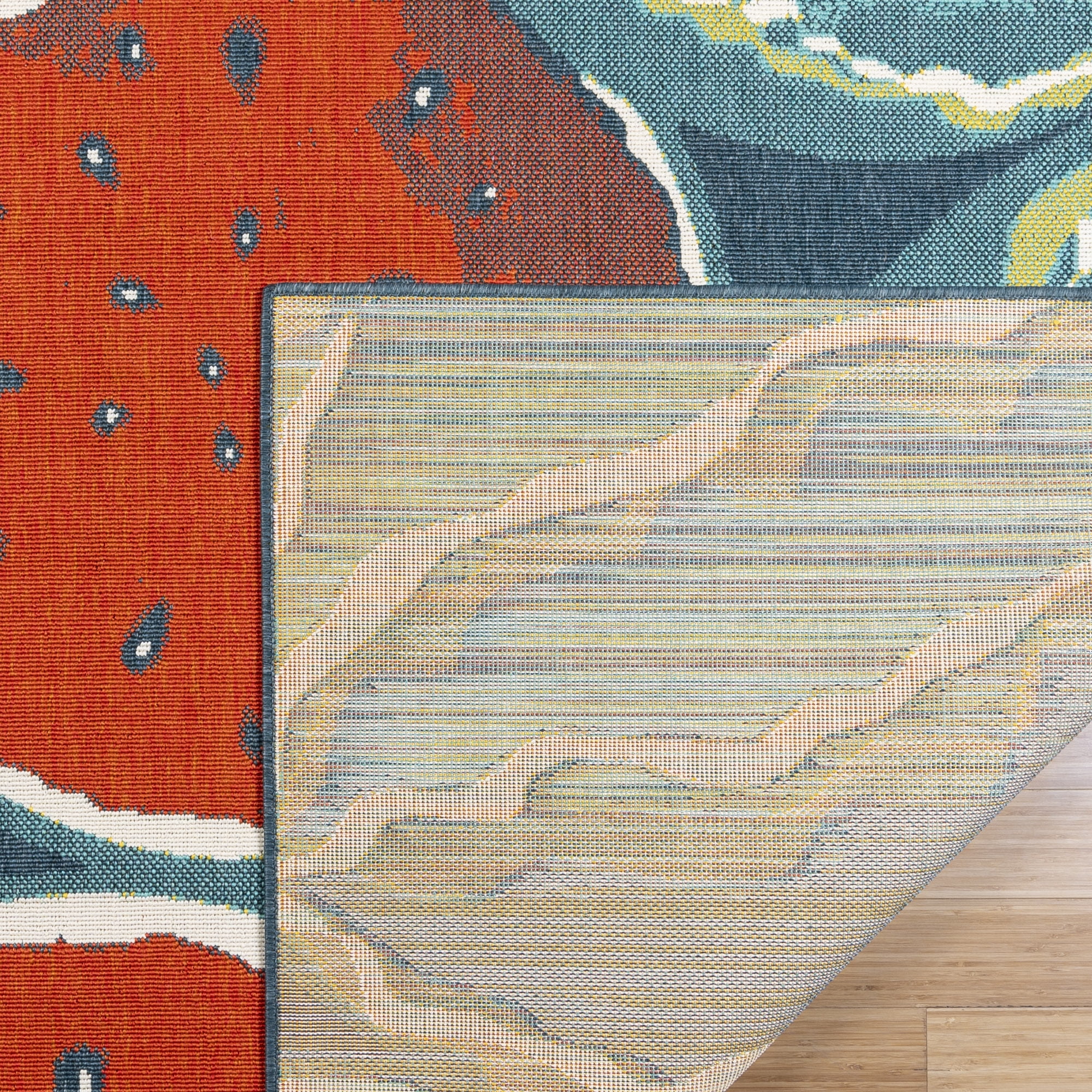 Ziesta Chomp Indoor/ Outdoor Polypropylene Red Machine Made Area Rug, 8x10