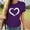 B133 Purple Womens Summer Tops Clearance Under $5, variant on Summer Xqxayjr Summer Blouses for Womens Under $10 Casual Short Sleeve Shirt Love Heart Graphic Print Basic Crew Neck Trendy Spring Tops Mother Day Gifts