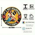 thumbnail image 3 of Vintage-Inspired Metal Sign "It's Not Hoarding If It's" - 7.8 Inch Round Wall Decor for Music Lovers, Collectors | Retro Artwork for  Cafe, Bar | Unique Gift for Audiophiles and Record Enthusiasts, 3 of 7