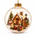 thumbnail image 4 of Glowing Christmas Story Ornament, Gingerbread House With Snowman And Reindeer 3D Mini Holiday Diorama Ball, Light Up Christmas Tree Ornament for Holiday Decor, 4 of 6
