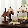 thumbnail image 4 of Fiudx Tapete Aislante de Madera, Base Resistente Al Calor En Forma de Árbol, Portavasos Plegable de Madera, Accesorio Decorativo de Mesa, Ideal para Cocina, Cafetería y Hogar, Diseño Ecológico., 4 of 6