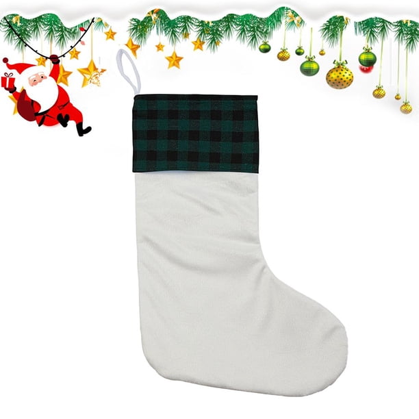 CAIROYAR Medias navideñas, bolsa de regalo de dulces de Papá Noel, calcetín, adorno colgante para árbol de Navidad