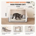 thumbnail image 7 of Removable Stainless Steel Cat Litter Box with lid, Front & Top Entry Kitty LitterBox，Cat Litter Box Enclosure, XL Extra Large High-Sided Metal Cat Box with Scoop,Mat,Footboard (Cream), 7 of 7