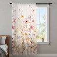 thumbnail image 4 of Spring Floral Sheer Curtains 96 Inches Long, Pastoral Botanical Summer Flowers Vintage Light Filering Curtains, Privacy Drapes Simi Floor to Veiling Curtain for Living Room Large Window Treatment, 4 of 9