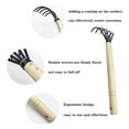 thumbnail image 4 of Cultivador de tierra, resistente a la oxidación con mango ergonómico de madera para sesiones de jardinería cómodas, ligero y duradero, 4 of 5