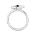 thumbnail image 3 of Red Garnet Flower Ring 1/10 Carat (ctw) in Sterling Silver, 3 of 4