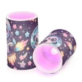 thumbnail image 2 of Cartoon Space Panda and Star Flickering Flameless LED Candles set of 2 Battery Operated 18-Key Remotes Timer Halloween Fall Decor D3''xH4''5'', 2 of 7