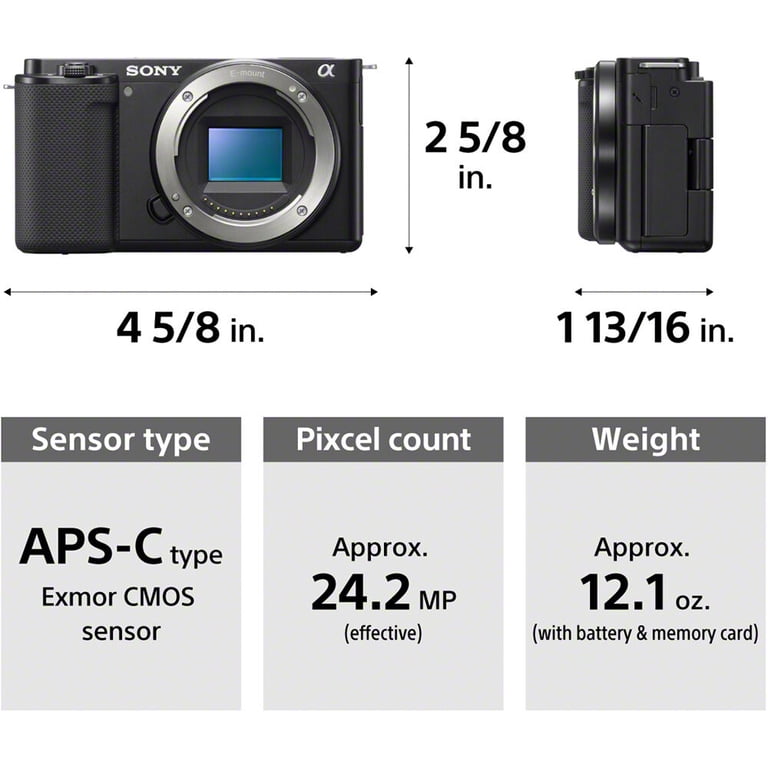 Sony ZV-E10 Mirrorless Camera (Body Only, Black) with Basic