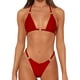thumbnail image 1 of Bikini Tipo tanga Ticfox Traje de baño dividido para mujer rojo S, 1 of 6