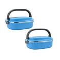 thumbnail image 1 of Oleegame 2PC Stainless Steel Cutlery Set Stainless Steel Lunch Box Student Double Insulation Bento Box Rectangular Multi Layer Lunch Box Blue, 1 of 6