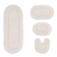 thumbnail image 2 of Home Weavers Hampton Crochet Bath Mat 100% Cotton Reversible Bathroom Rug Set Machine Washable Bathroom Rug, Bath Rug, U Shaped Contour, Runner, Ivory Color 4 Piece Bath Rug set, 2 of 2