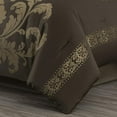 thumbnail image 5 of Chezmoi Collection Royal Luxury Jacquard Floral Comforter Set, California King, Coffee/Gold, 7-Piece, 5 of 9
