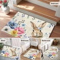 thumbnail image 6 of Rectangle Area Rug 2x3ft, Easter Rabbit Blossom Peony Non-Shedding Washable Area Rug, Pastoral Eucalyptus Berry Non Slip Low-Profile Rugs for Living Room, Bedroom Dining Room, 6 of 9