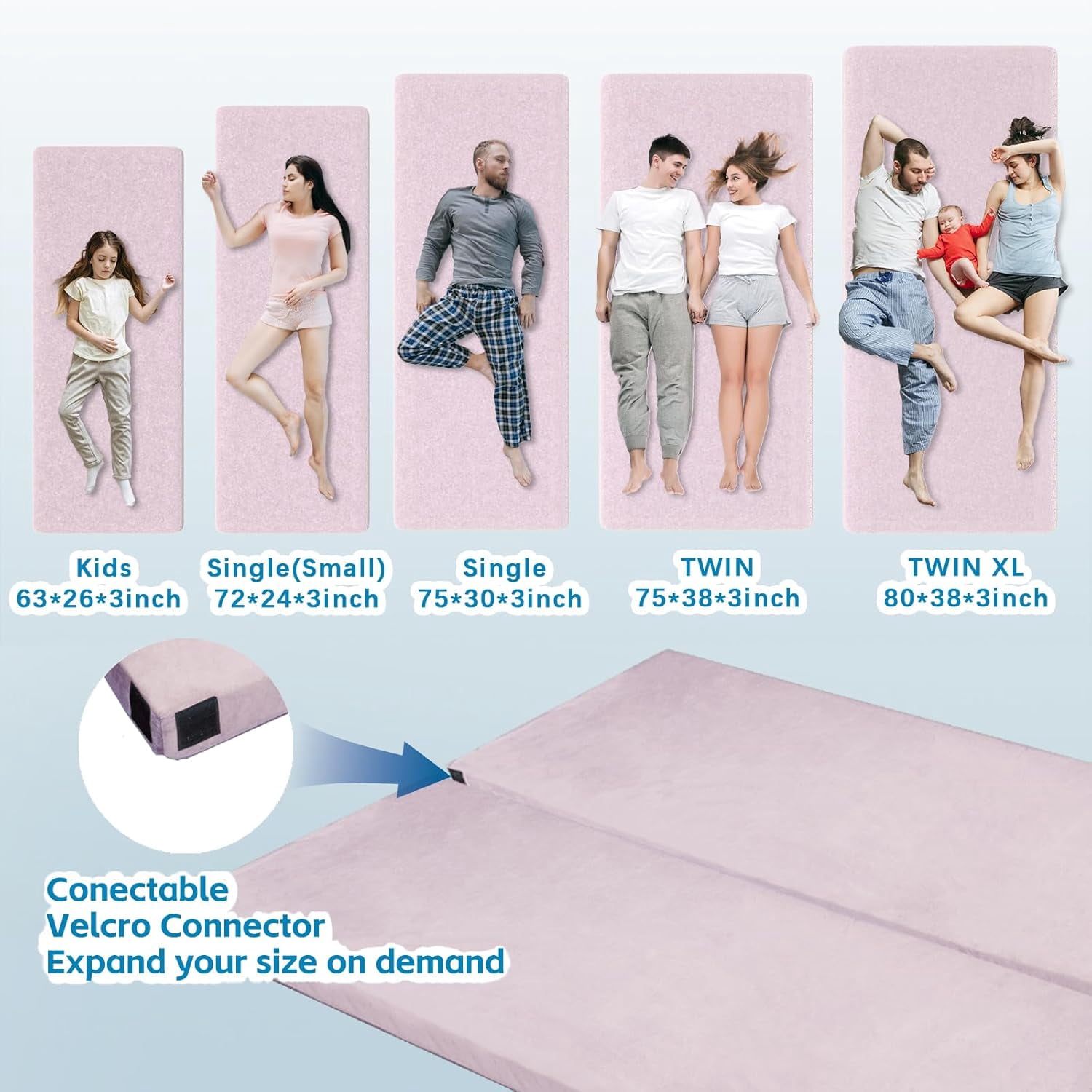 Invoker CertiPUR-US Memory Foam Camping Mattress Pad, Portable Roll Up Sleeping Pad for Camping, Car, Tent, Comfortable Sleeping Mats for Guests Kids Adult Sleepover