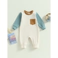 thumbnail image 2 of Bagilaanoe Newborn Baby Boy Girl Jumpsuits Contrast Color Long Sleeve Bodysuits 3M 6M 12M 18M 24M Infant Casual One Piece Rompers, 2 of 8
