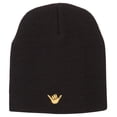 thumbnail image 5 of Mini Hang Loose Embroidered Short Beanie - Black OSFM, 5 of 5