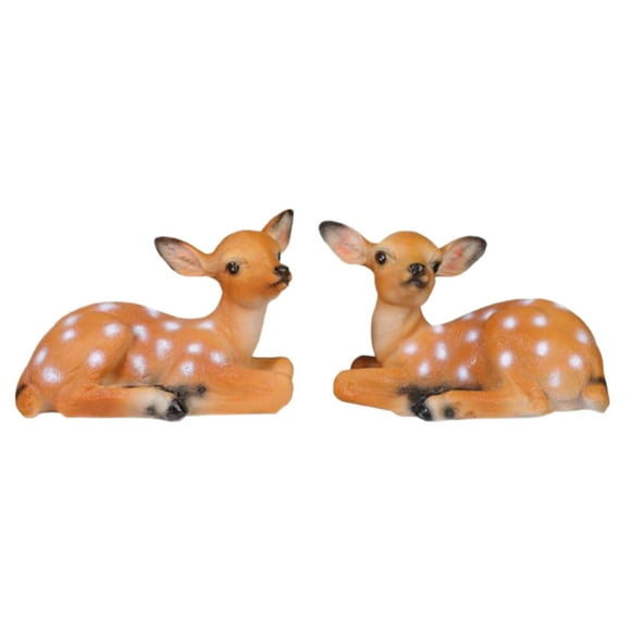 Hearth & Gear 2 PCS Garden Deer Statue，Sika Deer Sitting Figurines，Animal Model Art Crafts Outdoor Garden De Cor Patio L Awn De Cor Spring Ornament Festival Decoration Gi Ft Deer Yard Ornament Raised