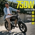 thumbnail image 3 of HOVSCO Electric Bike for Adults, 750W Motor, 48V/15AH+25AH Dual Batteries, 20'' Fat Tire E-Mountain Bike, 7-Speed E-Bike Full Suspension UL2849, 3 of 9