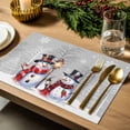 thumbnail image 4 of Christmas Placemats Set of 4, Snowman Snowflake Place Mats Winter Forest Gray Placemat Table Decoration for Kitchen Table Dinner Xmas Holiday Party Home Decor Indoor Outdoor 13x19 Inch, 4 of 9