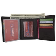 Slim Mens RFID Security Blocking Slim Trifold Credit Card ID Leather Wallet