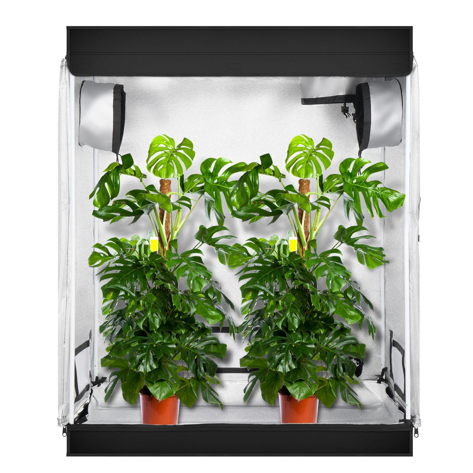 Zimtown Grow Tent, 48"x24"x72" Mylar Hydroponic Grow Tent with Observation Window and Floor Tray for Indoor Gardening Plant Growing
