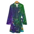 thumbnail image 6 of Colorful Splash Pajama Robe Abstract Ink Print Long Sleeve Casual Pajamas Robes Woman V Neck Cute Bathrobe Autumn Design Dress, 6 of 7