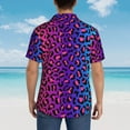 thumbnail image 4 of Pofeuu Leopard Neon Rainbow Gradient Print Hawaiian Shirt for Men Sleeves Casual Button Down Summer Beach Dress Shirts T-Shirts,3X-Large, 4 of 7
