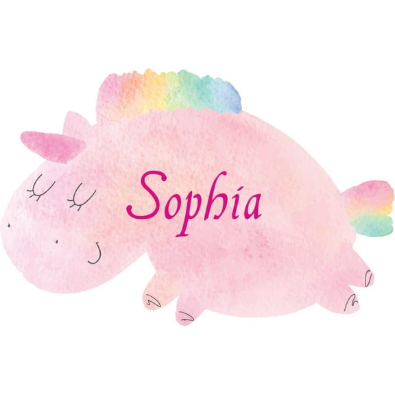 Personalized Name Vinyl Decal Sticker Custom Initial Wall Personalization Decor Rainbow Unicorn Animal Children Girl Bedroom Fairytale 10 X 14 Inches