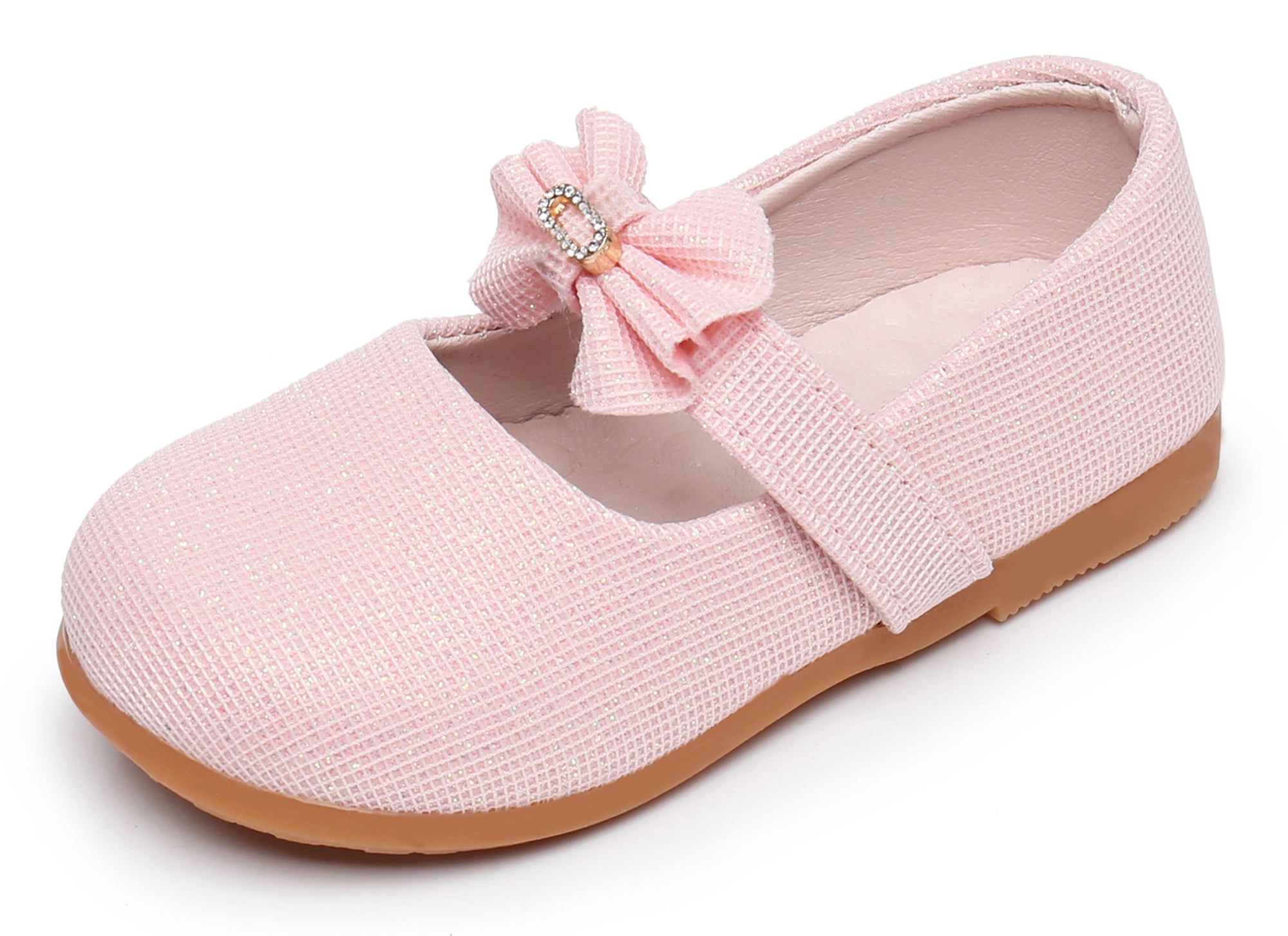 Blikcon Girls Kids Wedding Party Dress Shoes Princess Flat(Color Pink