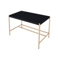 thumbnail image 2 of Hassch Modern Small Writing Desk Computer Table with Built-in USB Port & Plug Gold Frame Dressing Table, Black, 2 of 6