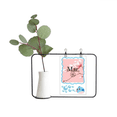 thumbnail image 1 of Lovely Peach Blossom March Pattern Transparent Glass Hanging Vases Decoration Bottle, 1 of 2