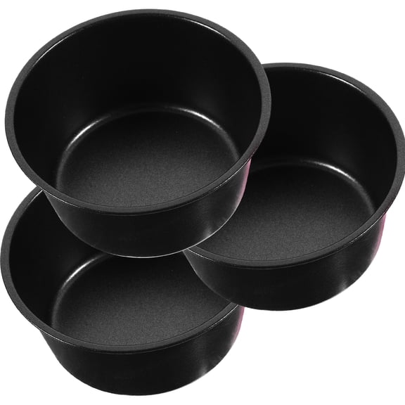 3pcs Round Shape Pudding Cup Muffin Cake Molds Carbon Steel Baking Pan Kitchen Baking Mold