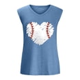 thumbnail image 4 of DailyTrove Women's Baseball Heart Print Sleeveless Tank - Casual V-Neck Top, Cute for Sports Fans & Outings, 4 of 5