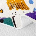 thumbnail image 5 of Castle Fairy Graffiti Cartoon Engineering Truck Twin Quilt Set,Umbrella Raindrop Twin Coverlet Set for Bedroom,Yellow Red, 5 of 7