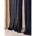 thumbnail image 6 of The Art Box Tie Top Linen Curtains Solid Dark Blue 35w x 84l inch Curtains Living Room Bedroom Drapes Gauze Linen Blended Farmhouse Curtains Pack of 2, 6 of 7