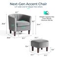 thumbnail image 2 of LINSY HOME Velvet Accent Chair with Ottoman,  Modern Accent Chairs for Living Room, Light Grey, 2 of 9