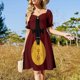 thumbnail image 4 of Vestido elegante de manga corta para mujer, ideal para bodas y carreras de caballos, para toda la temporada., 4 of 7