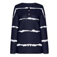 thumbnail image 4 of Blusa suelta con cuello en V y manga larga con botones estampados a rayas informales para mujer Fridja  FKASFK4309, 4 of 6