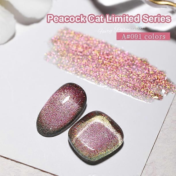 Crystal Magnetic Cat Eye Gel Nail Polish Holographic Reflective Glitter