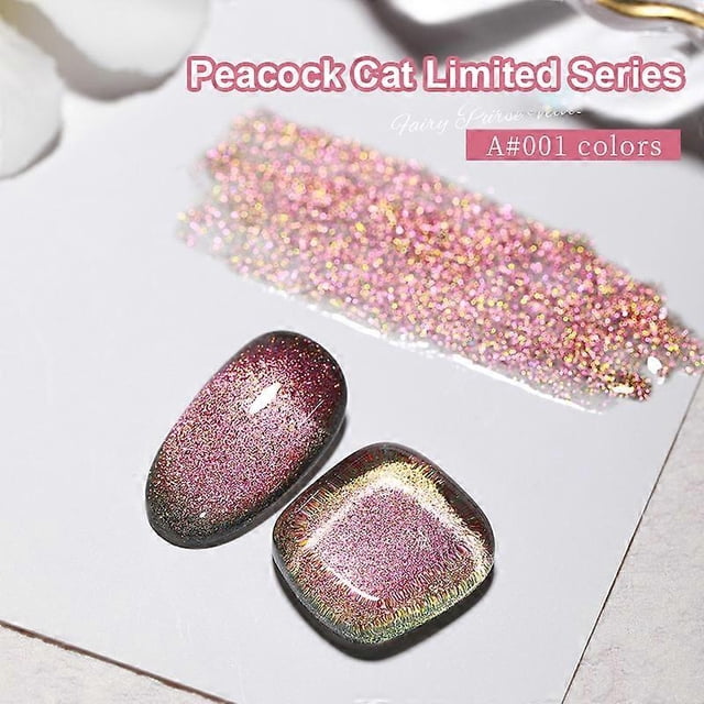 Crystal Magnetic Cat Eye Gel Nail Polish Holographic Reflective Glitter Soak Off