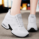 thumbnail image 1 of Zapatillas de deporte para mujer con aumento de altura oculto, de malla combinable, transpirables, blancas, con suela gruesa, para caminar, con saltos y suela suave, 1 of 5