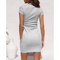 thumbnail image 4 of Robes d'Été Décontractées pour Femmes Col Rond Sans Manches Débardeur Froncé Extensible Bodycon T-Shirt, 4 of 4