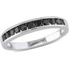 1/2 Carat T.W. Black Diamond Sterling Silver Semi-Eternity Anniversary Ring