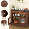 thumbnail image 2 of YYAo Sideboard Cabinet, Coffee Bar Cabinet,Coffee Bar Cabinet with 2 Drawers and 1 Open Compartment-Brown, 2 of 12