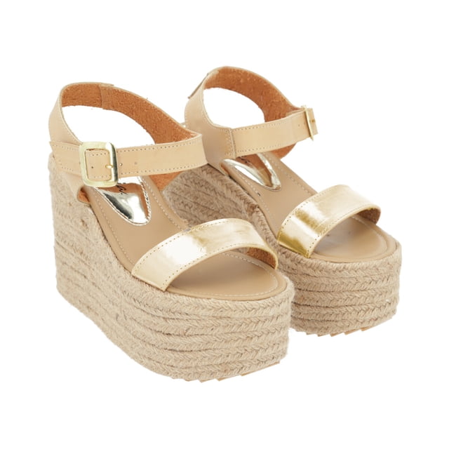 Sandalia Plataforma Con Yute Para Mujer Color Oro Platonia MONICA-ORO-T22