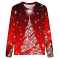 thumbnail image 5 of Lindreshi Christmas Shirts for Women Long Sleeve Women's Fashion Printed Loose T-shirt Long Sleeves Blouse Round Neck Casual Tops, 5 of 5