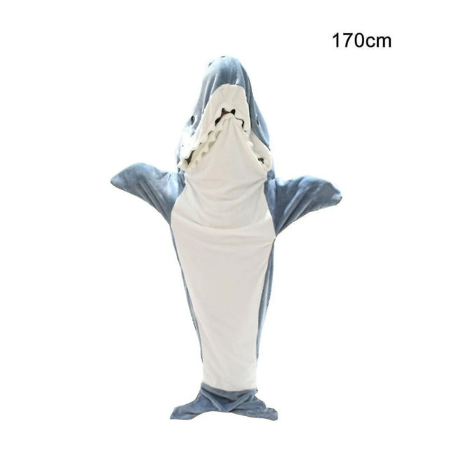 Huamade Shark Blanket Sudadera con capucha para adultos - Shark Onesie Manta portátil para adultos - Manta de tiburón Súper suave y acogedora franela con capucha Saco de dormir de tiburón